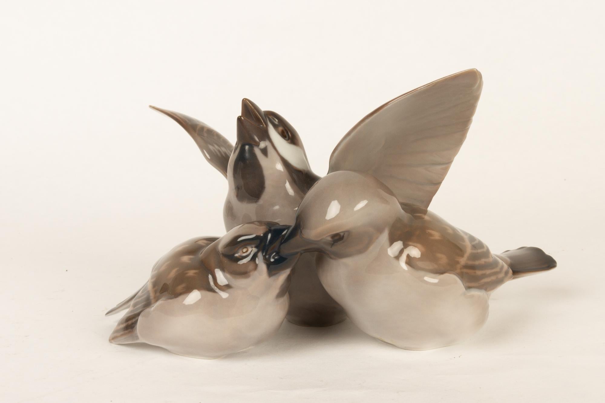 Vintage Danish Porcelain Bird Figurines by Dahl Jensen for B&G, 1960s