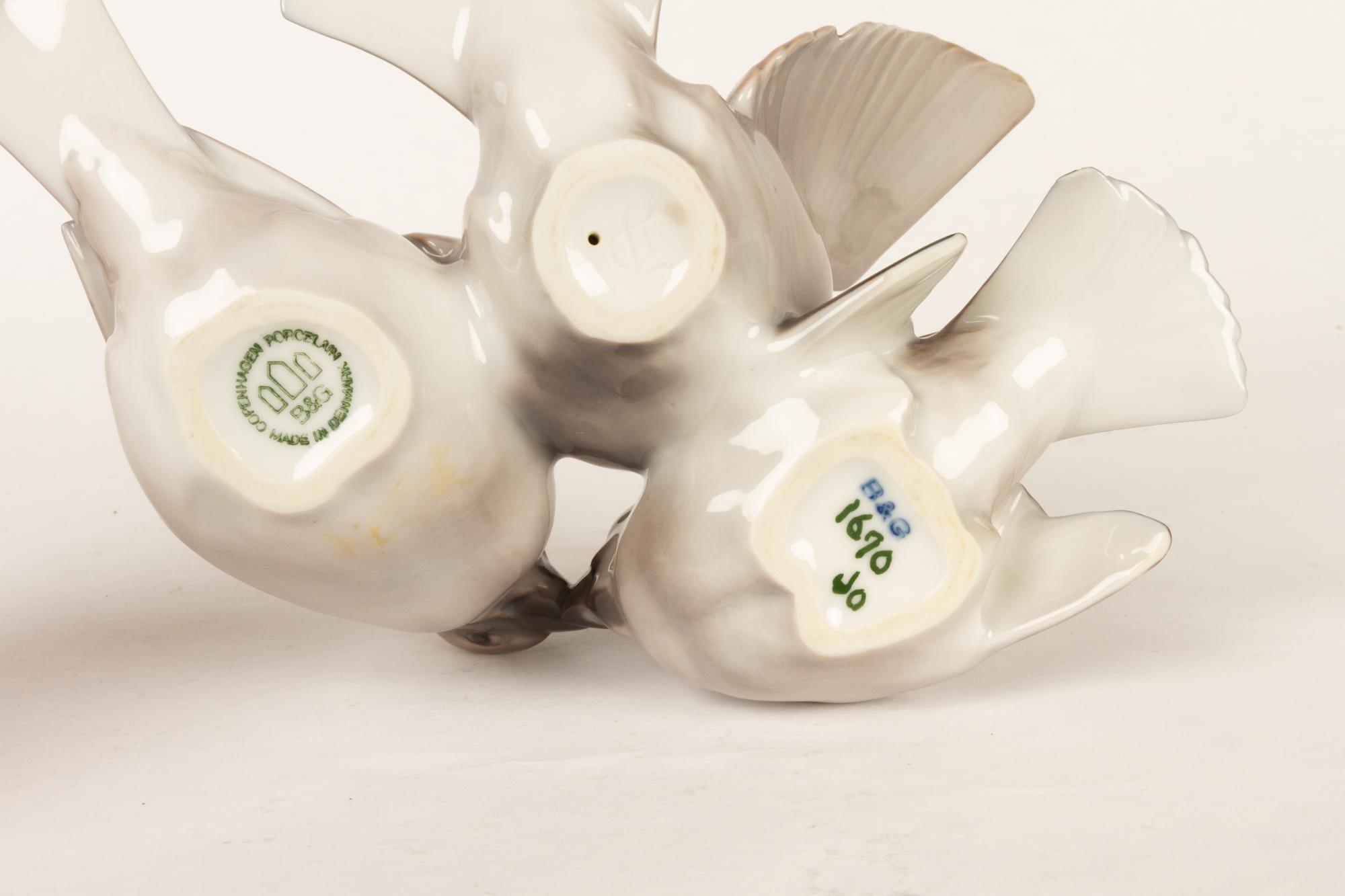 Figurines d'oiseaux danoises vintage en porcelaine de Dahl Jensen pour B&G, années 1960 en vente 3