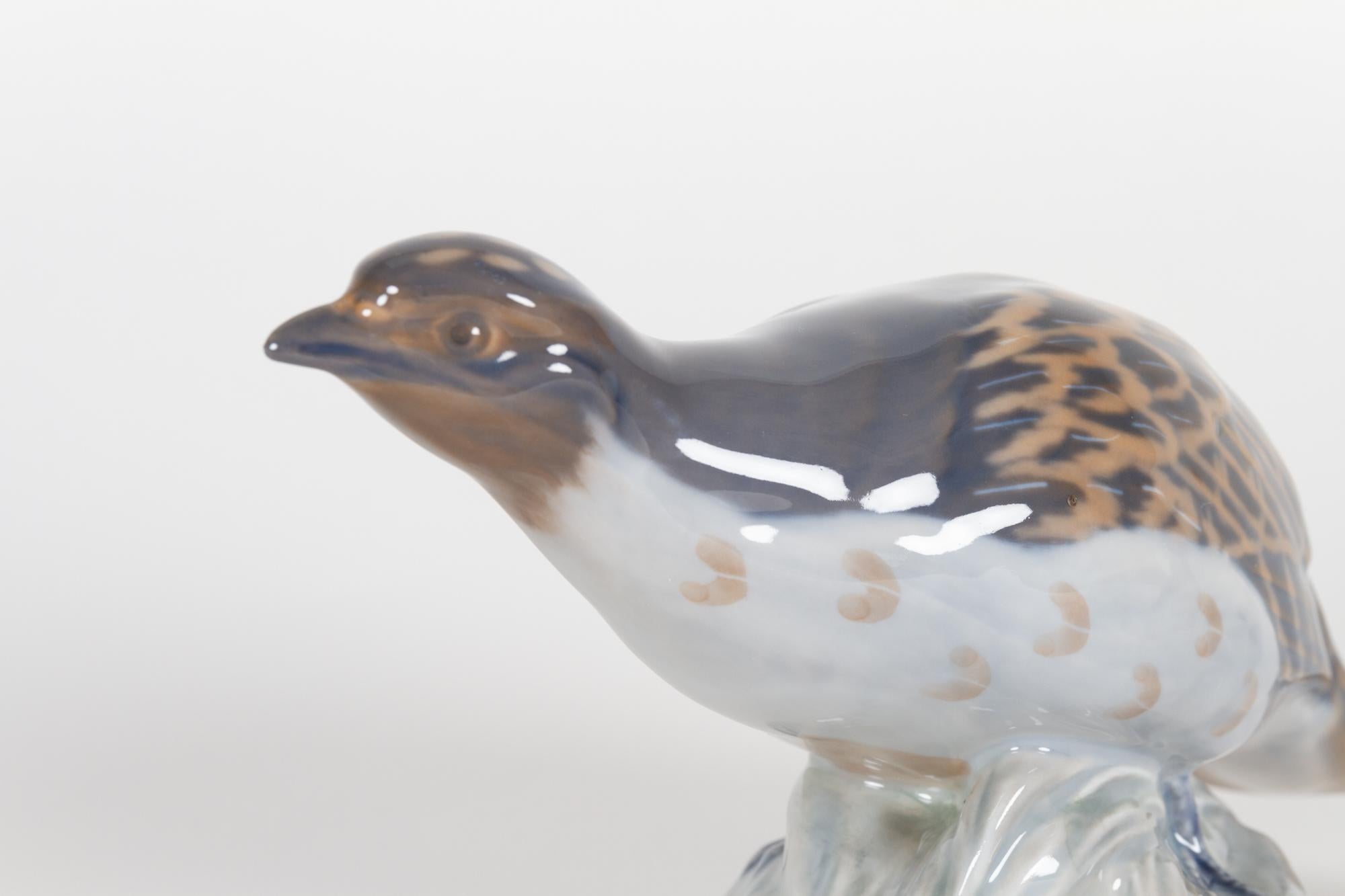 Dänische Porzellan-Partridge-Figur von Royal Copenhagen, 1980er Jahre (Ende des 20. Jahrhunderts) im Angebot