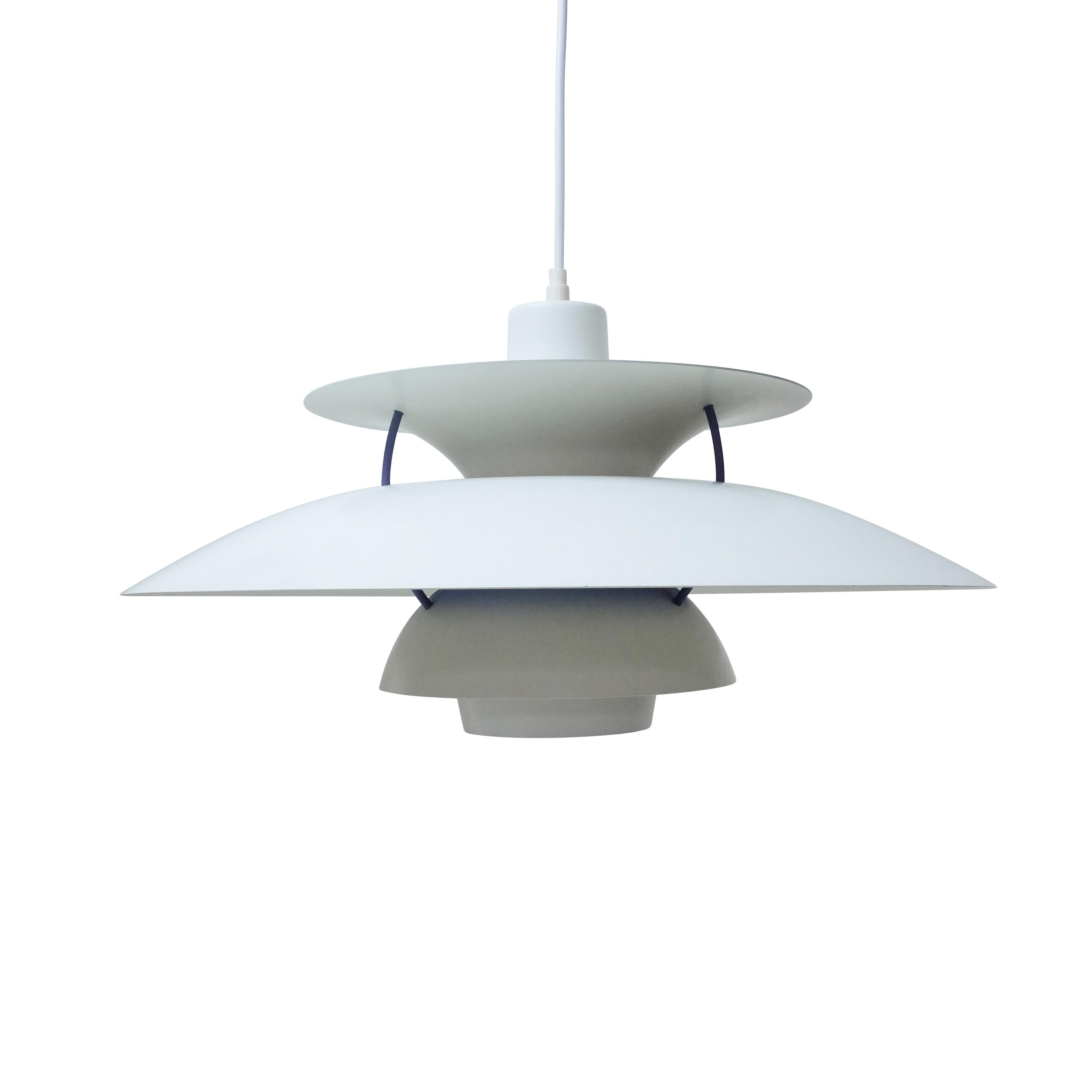 Vintage Poul Henningsen’s PH5 ceiling lamp produced by Louis Poulsen, Denmark.

This lamp is in very good condition, no scratches or noticeable signs of wear, it has been tested and provided with new cotton wiring.