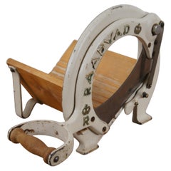 Cortadora de pan danesa vintage Raadvad 294 Industrial Farmhouse Wood & Iron 14" (madera y hierro)