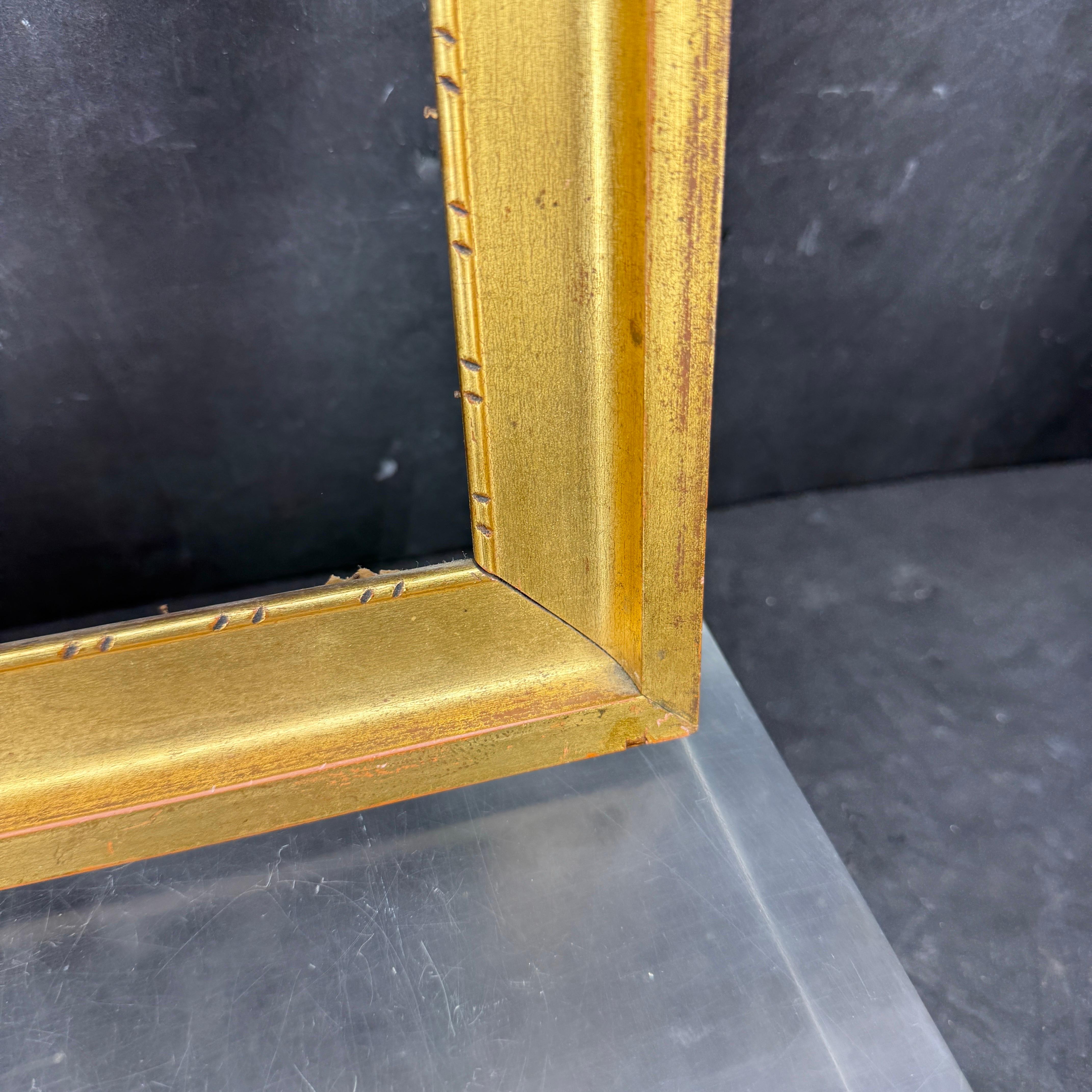 Cornice danese rettangolare d'epoca in Wood Wood dorata e oro in vendita 2
