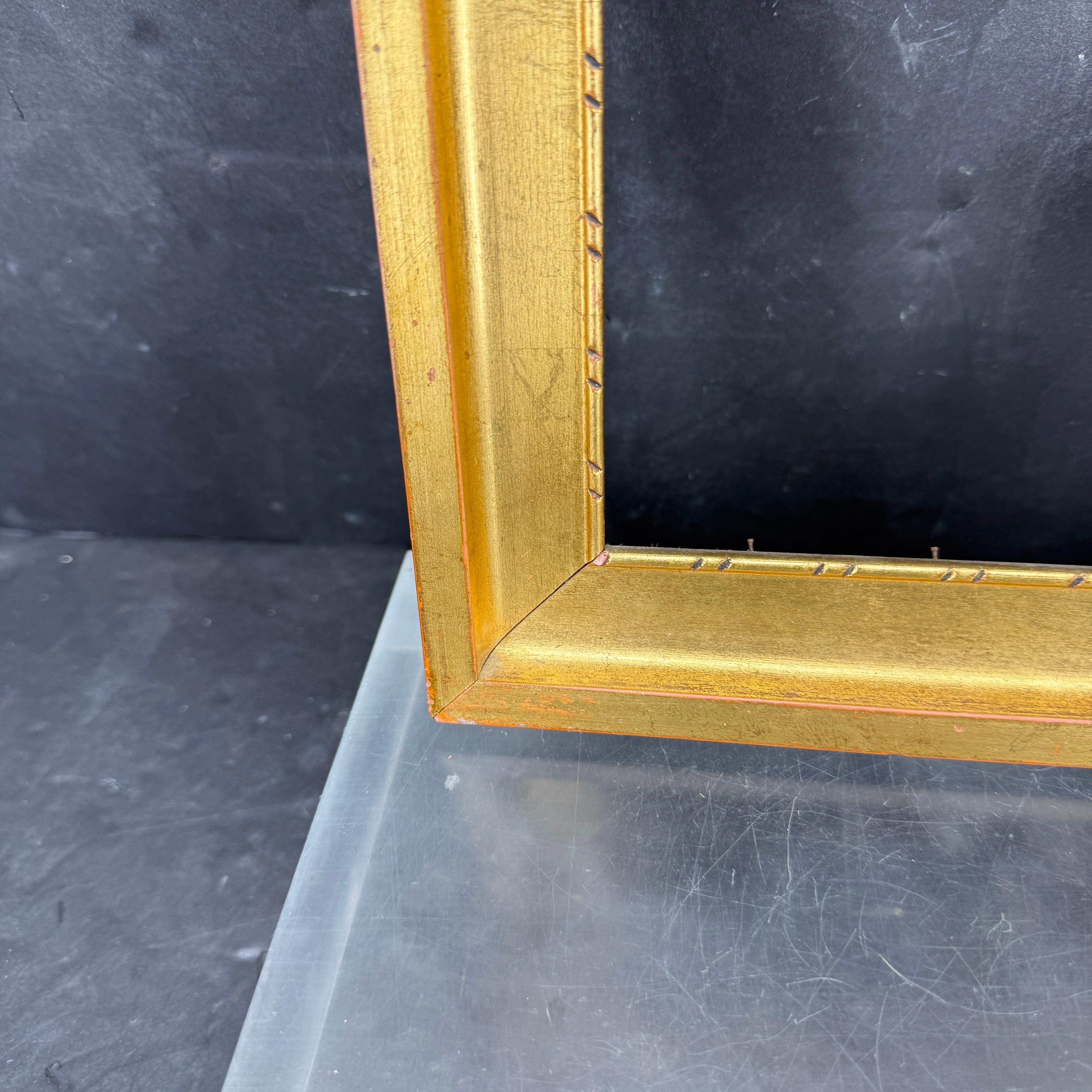 Cornice danese rettangolare d'epoca in Wood Wood dorata e oro in vendita 3