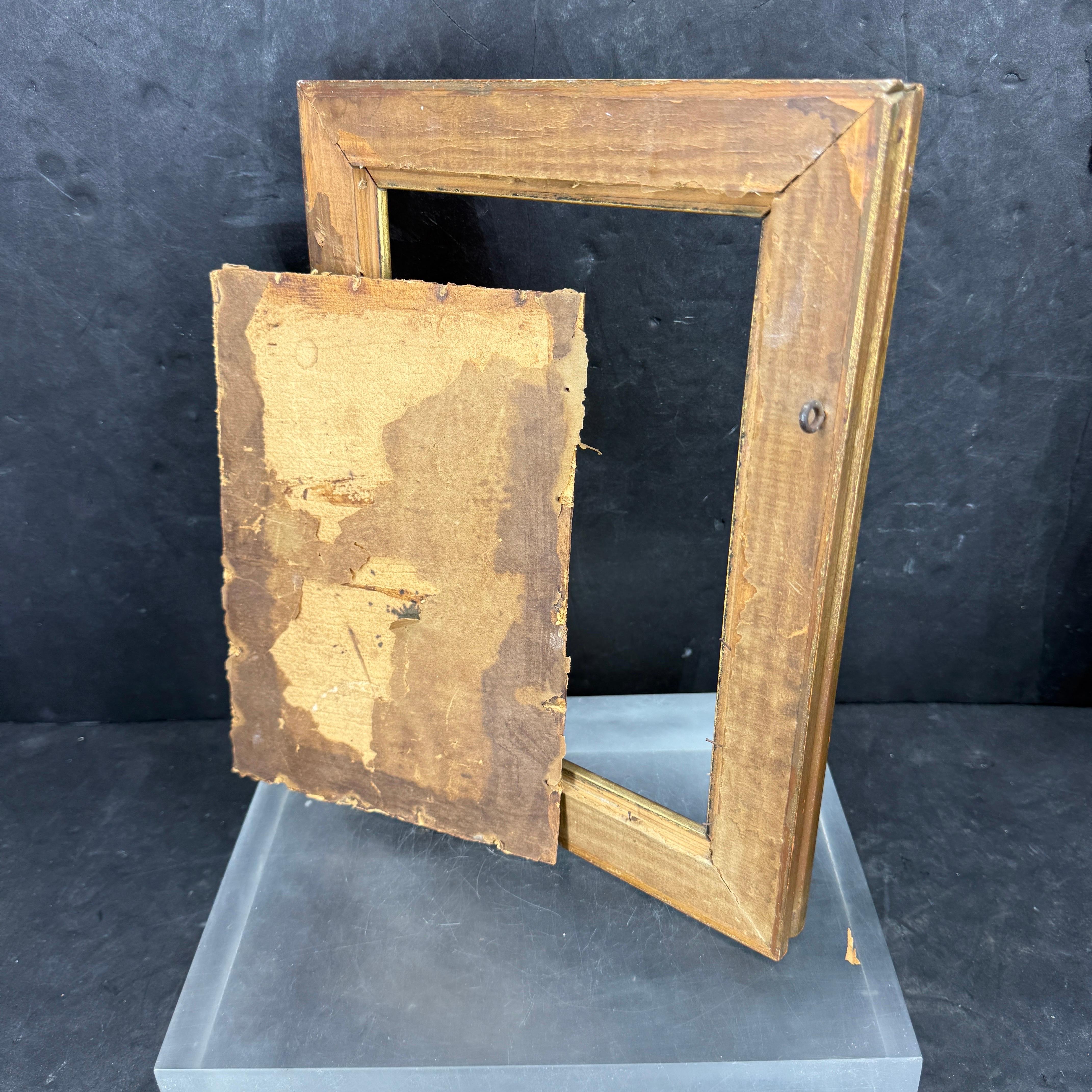 Cornice danese rettangolare d'epoca in Wood Wood dorata e oro in vendita 6
