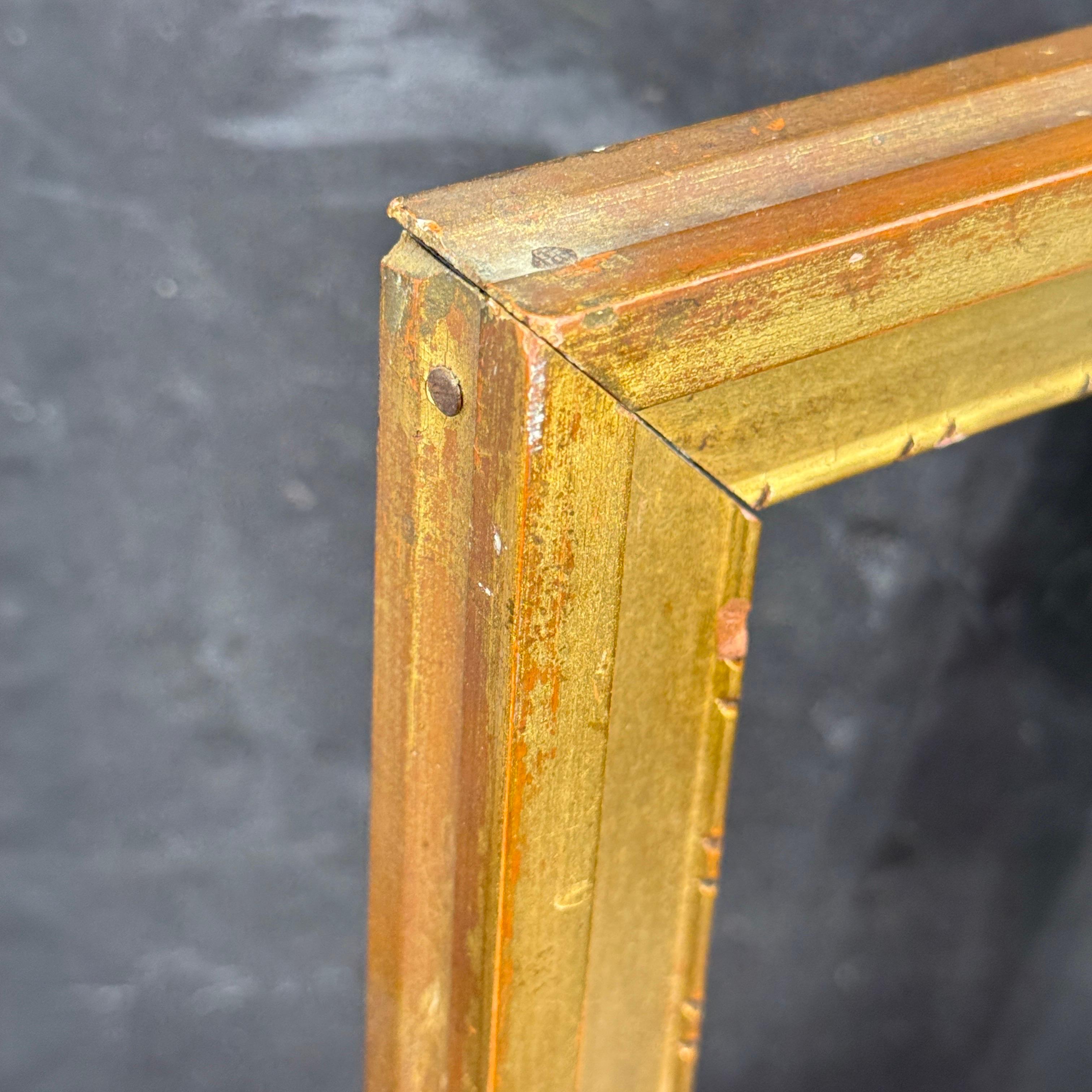 Oro Cornice danese rettangolare d'epoca in Wood Wood dorata e oro in vendita