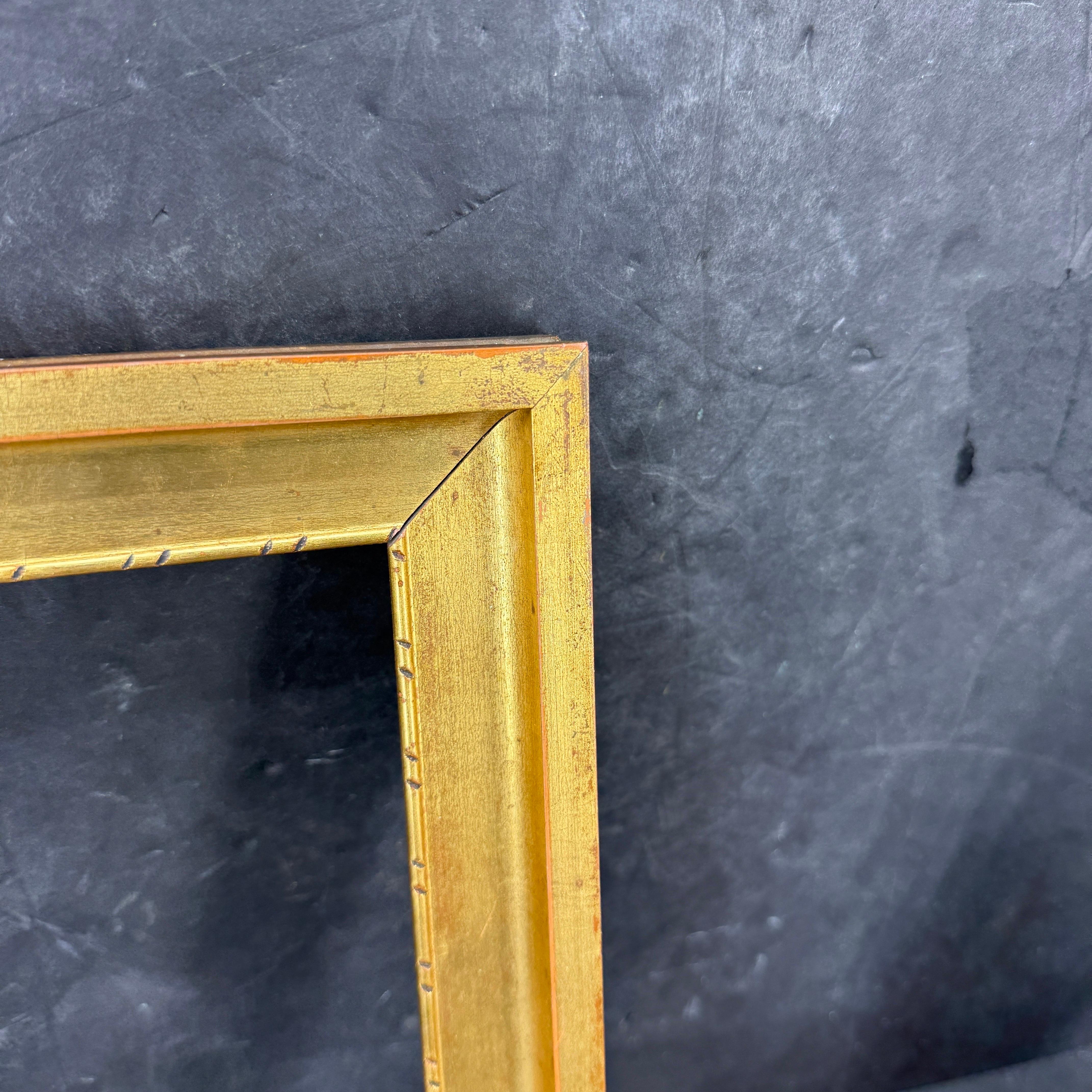 Cornice danese rettangolare d'epoca in Wood Wood dorata e oro in vendita 1