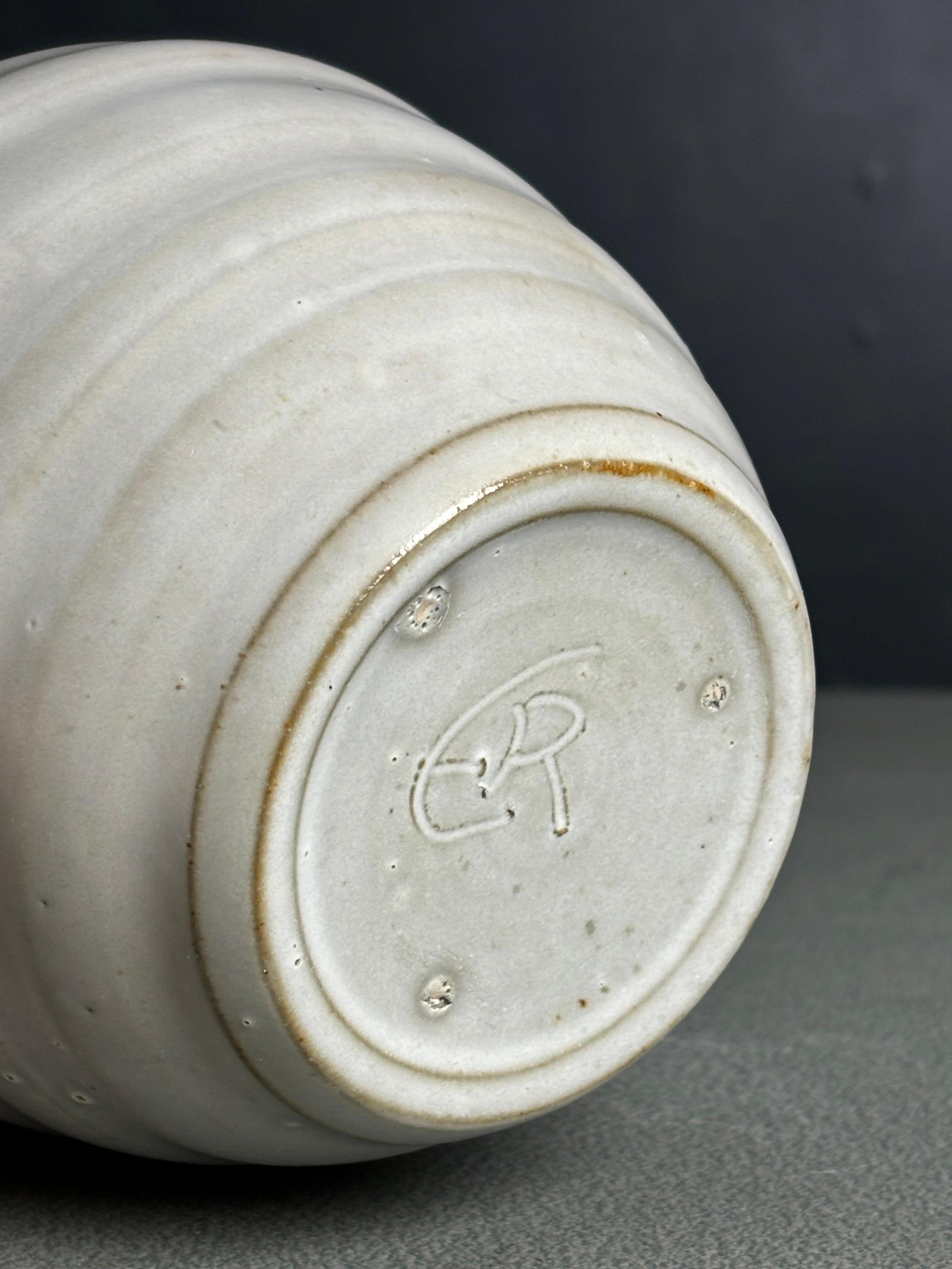 Vaso danese d'epoca increspato grigio chiaro, anni '60 In condizioni buone in vendita a Copenhagen, DK