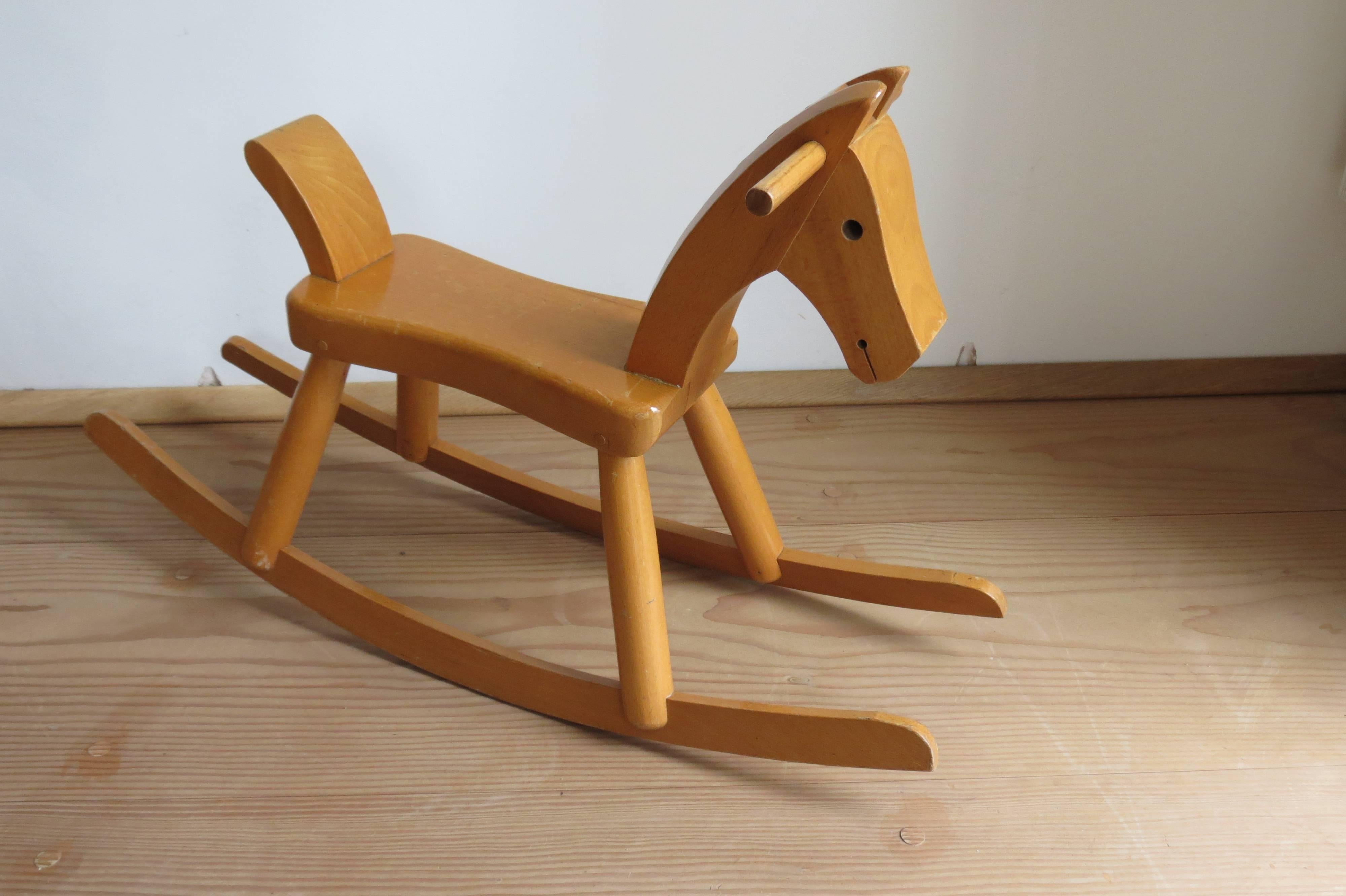 Vintage Danish Rocking Horse by Kay Bojesen In Good Condition In Stow on the Wold, GB