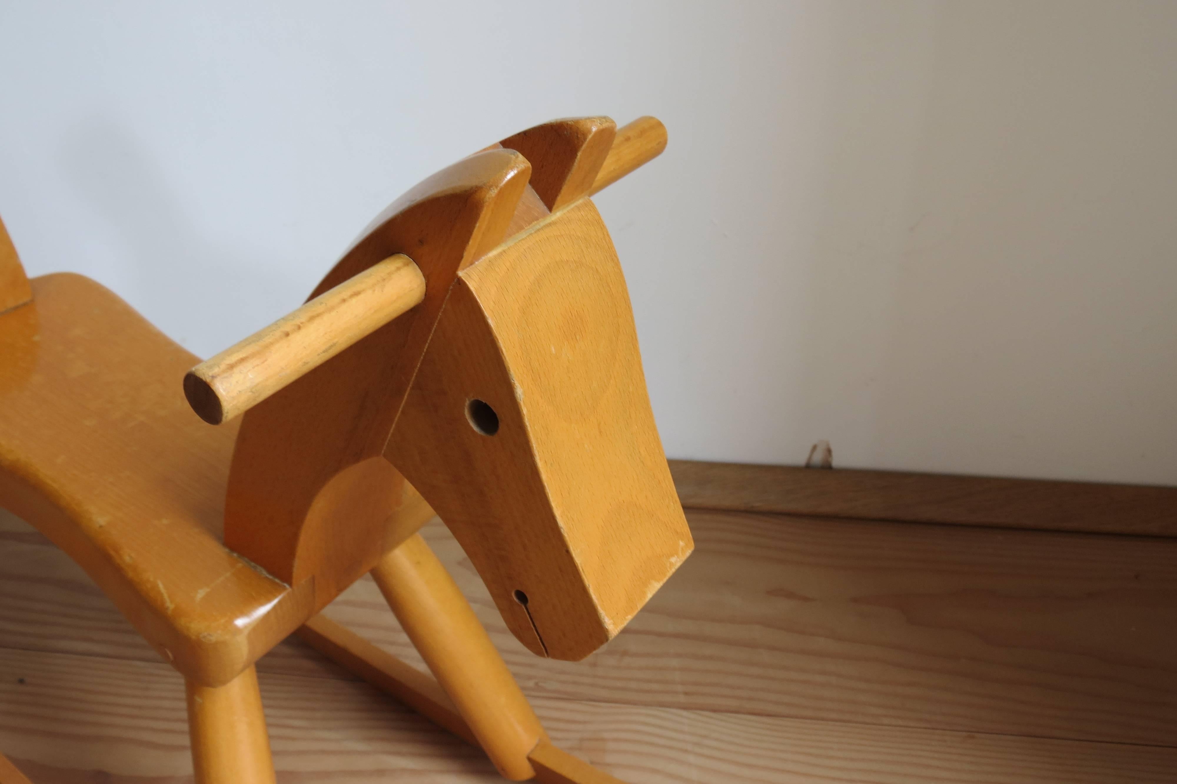 Beech Vintage Danish Rocking Horse by Kay Bojesen