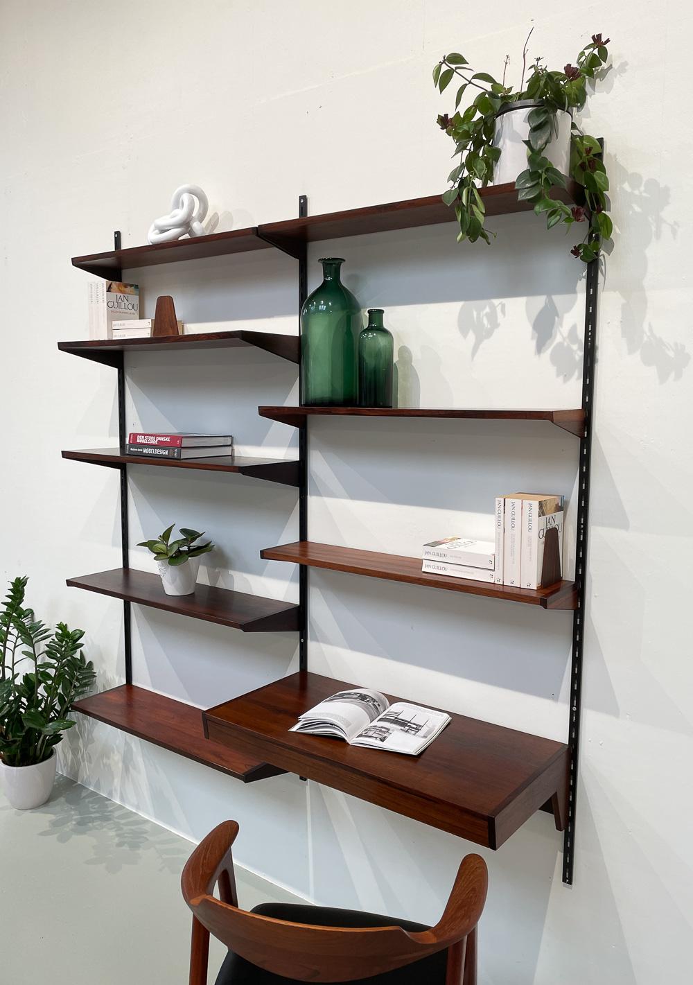 Vintage Danish Rosewood 2-Bay Wall Unit by Kai Kristiansen for FM, 1960s For Sale 14