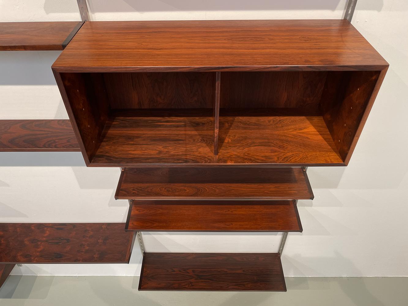 Vintage Danish Rosewood 3-Bay Wall Unit by Kai Kristiansen for FM, 1960s For Sale 5