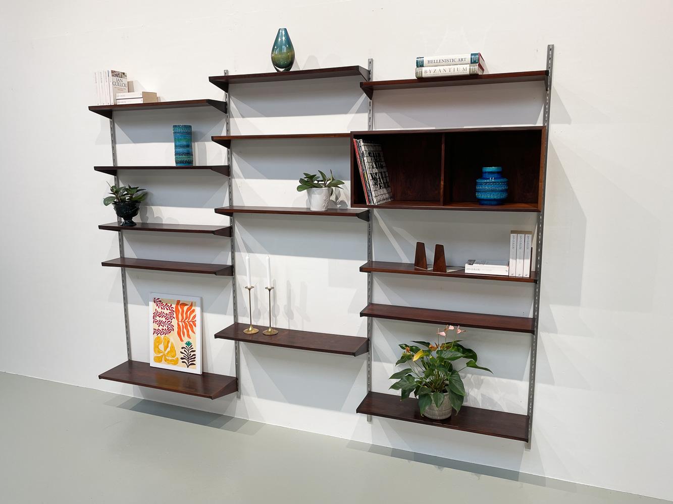 Vintage Danish Rosewood 3-Bay Wall Unit by Kai Kristiansen for FM, 1960s For Sale 9