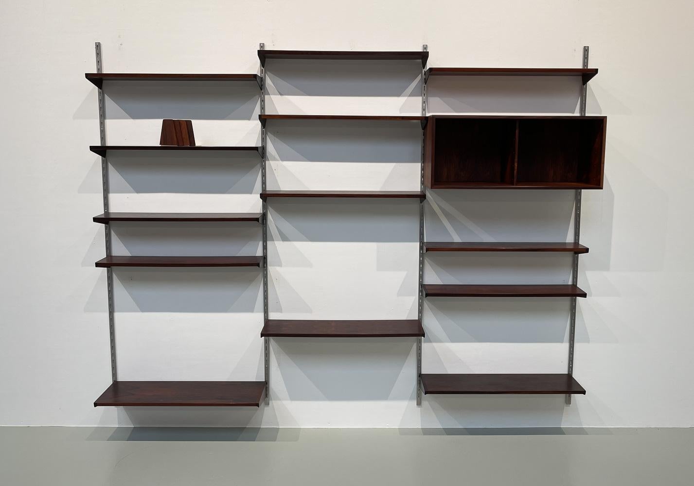 Vintage Danish Rosewood 3-Bay Wall Unit by Kai Kristiansen for FM, 1960s For Sale 2
