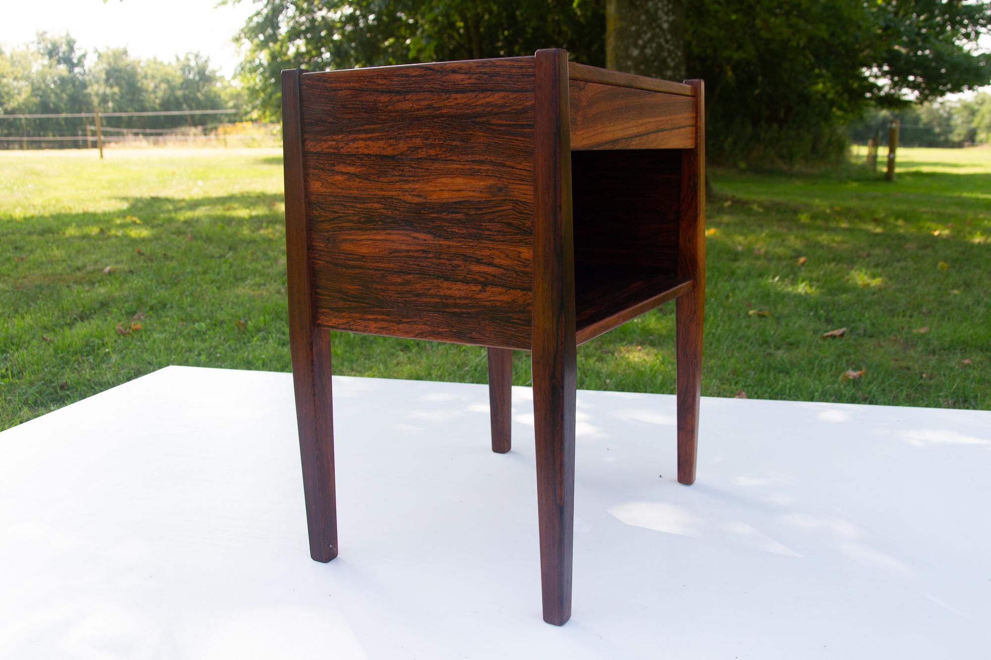Vintage Danish Rosewood Bedside Table 1960s In Good Condition In Asaa, DK