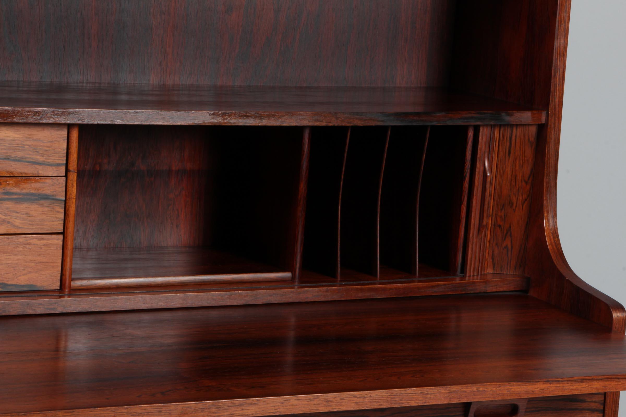Mid-20th Century Vintage Danish rosewood Bookcase by Johannes Sorth for Nexø Møbelfabrik, 1968 For Sale