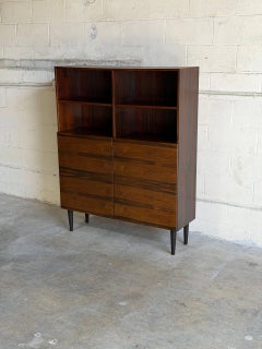 Vintage Danish Rosewood Bookcase Cabinet Scandinavian MCM Display Cabinet