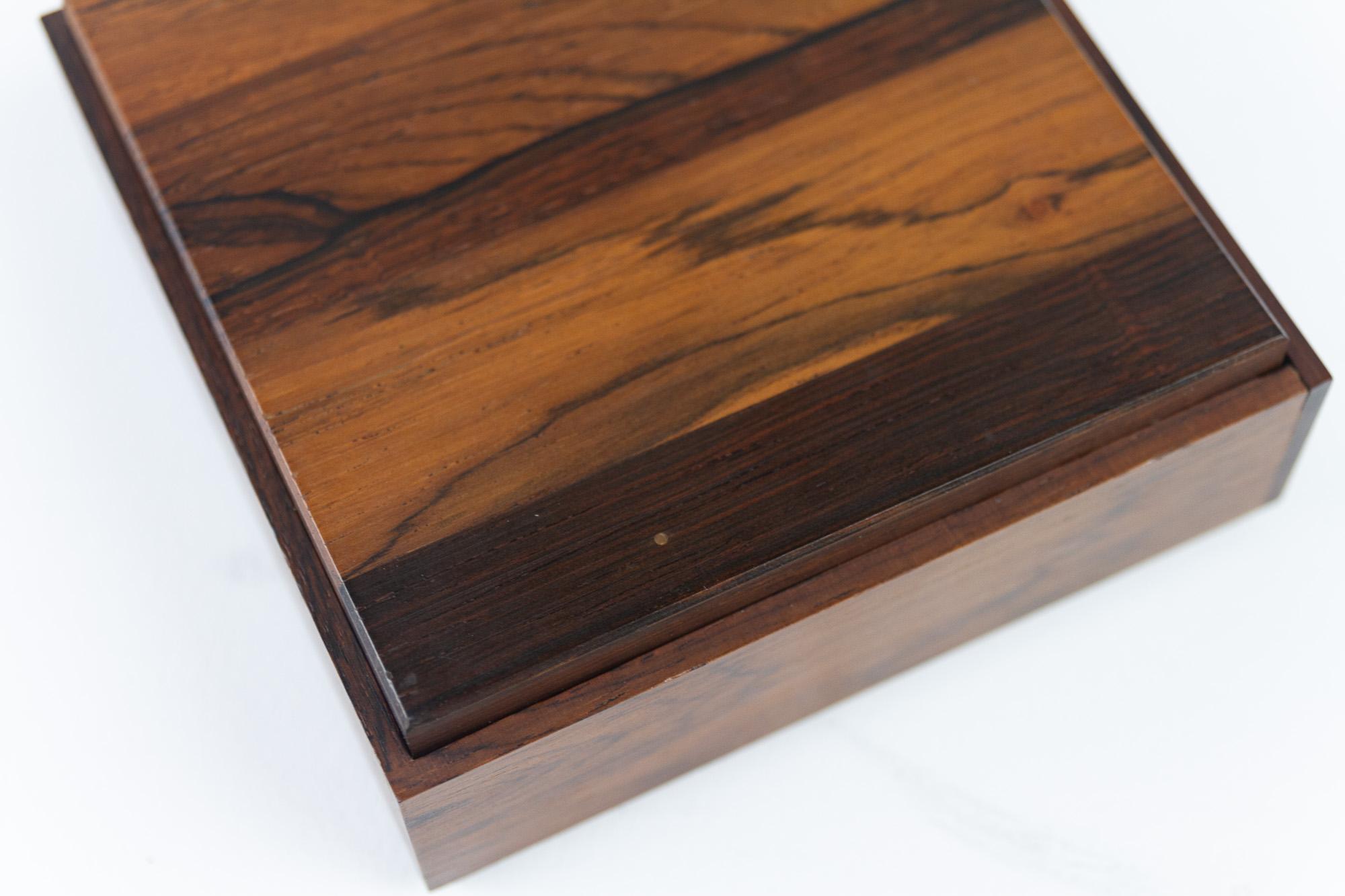 Vintage Danish Rosewood Box, 1960s For Sale 4