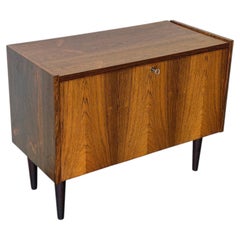 Vintage Danish Rosewood Cabinet by PS System MCM Drop-Front Storage Bar 1960s
