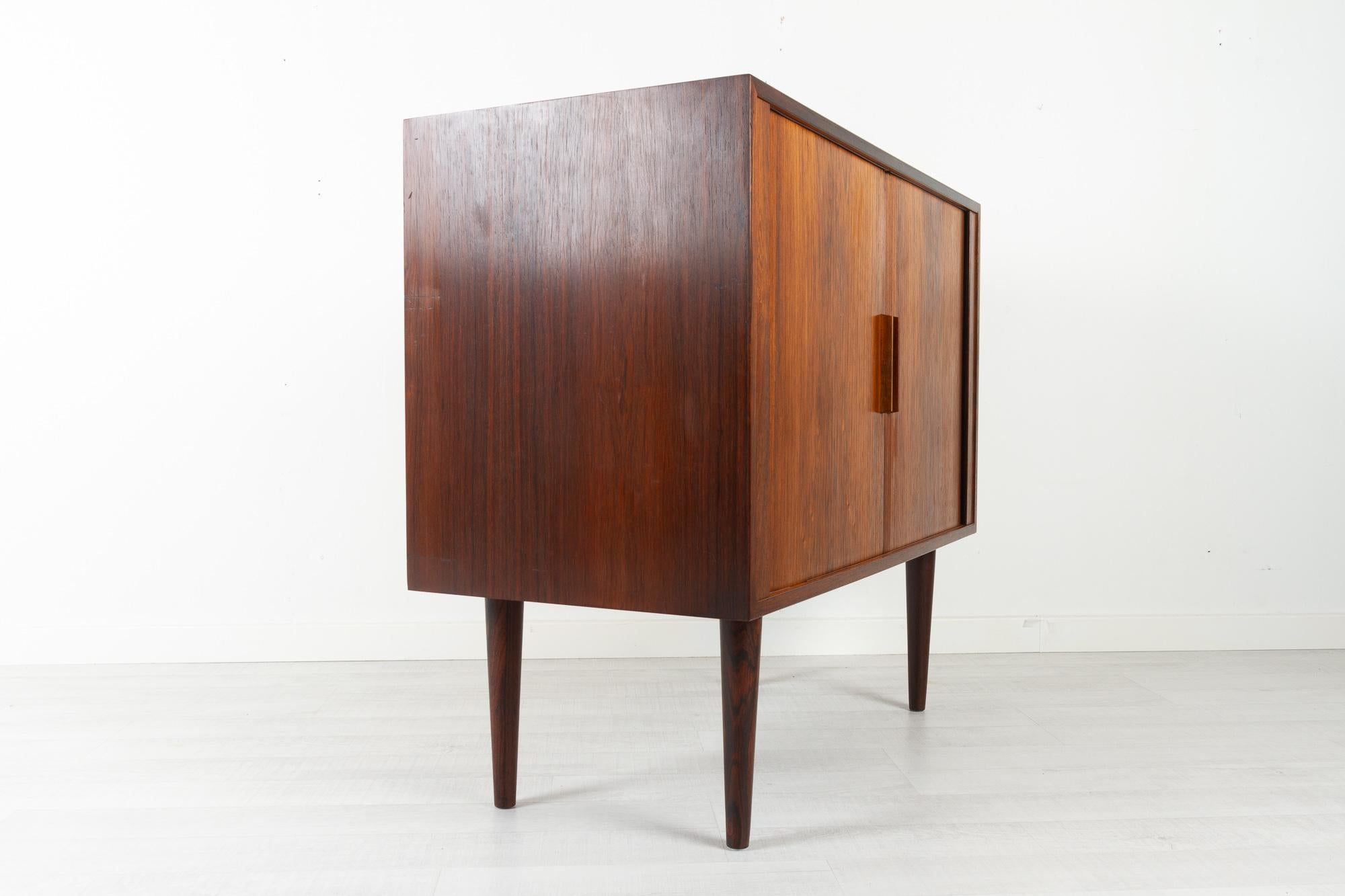 Vintage Danish Rosewood Cabinet with Tambour Doors by Kai Kristiansen, 1960s 5