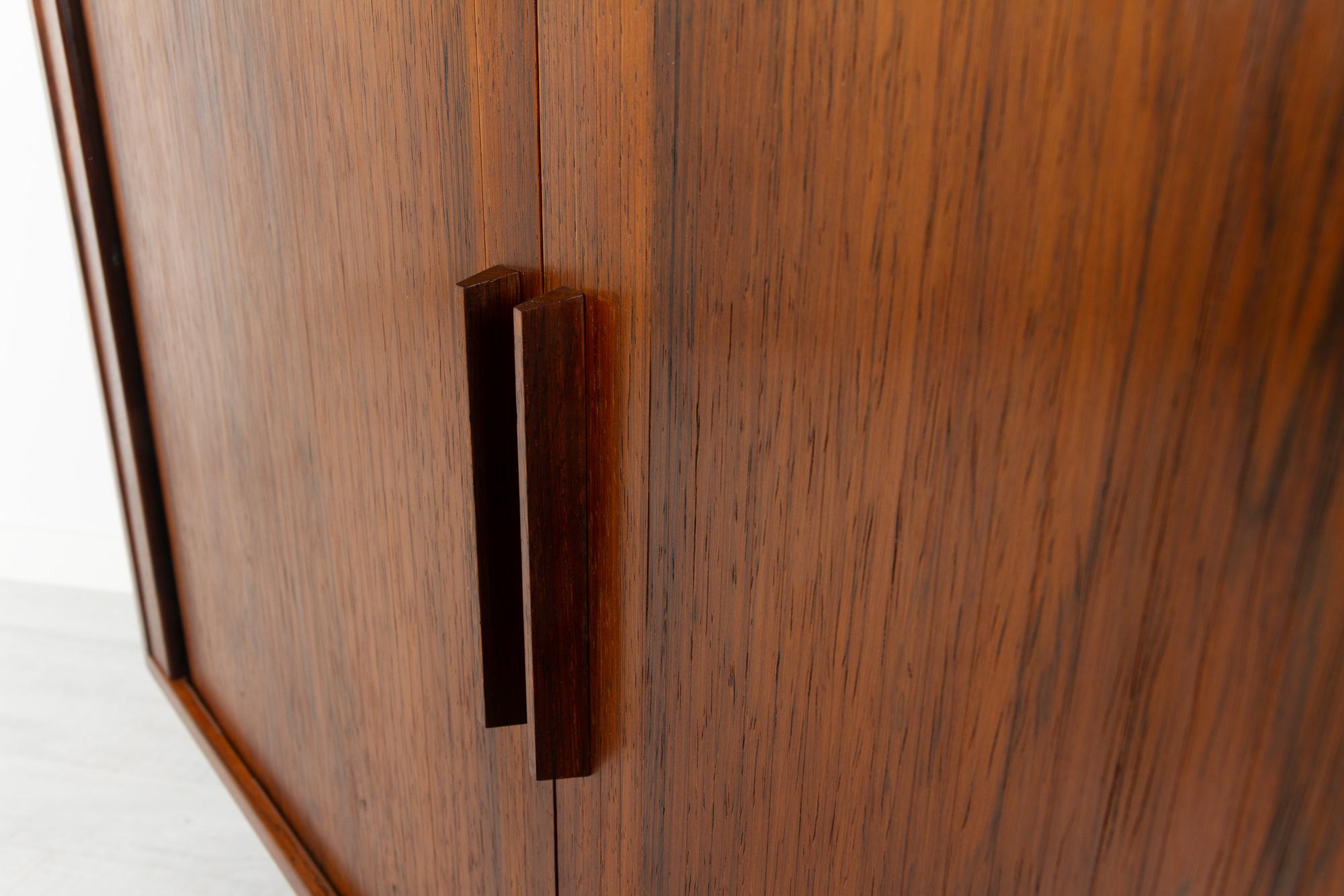 Vintage Danish Rosewood Cabinet with Tambour Doors by Kai Kristiansen, 1960s 8