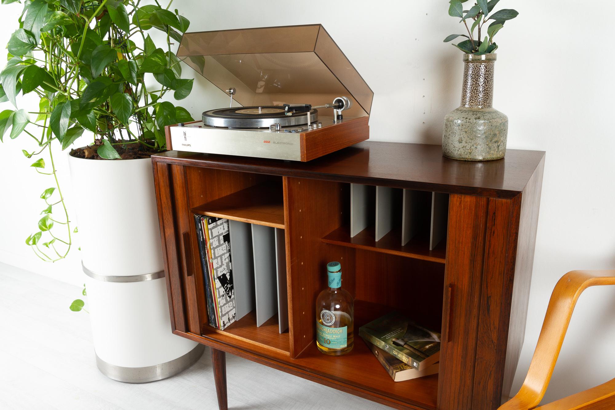 Vintage Danish Rosewood Cabinet with Tambour Doors by Kai Kristiansen, 1960s 10