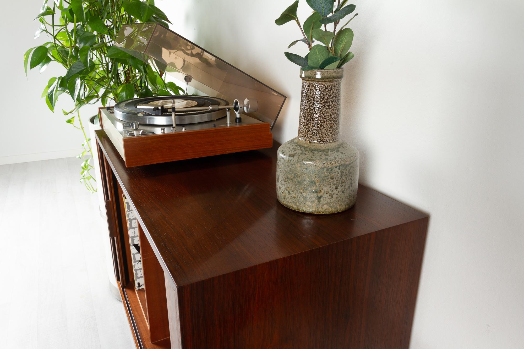 Vintage Danish Rosewood Cabinet with Tambour Doors by Kai Kristiansen, 1960s 11