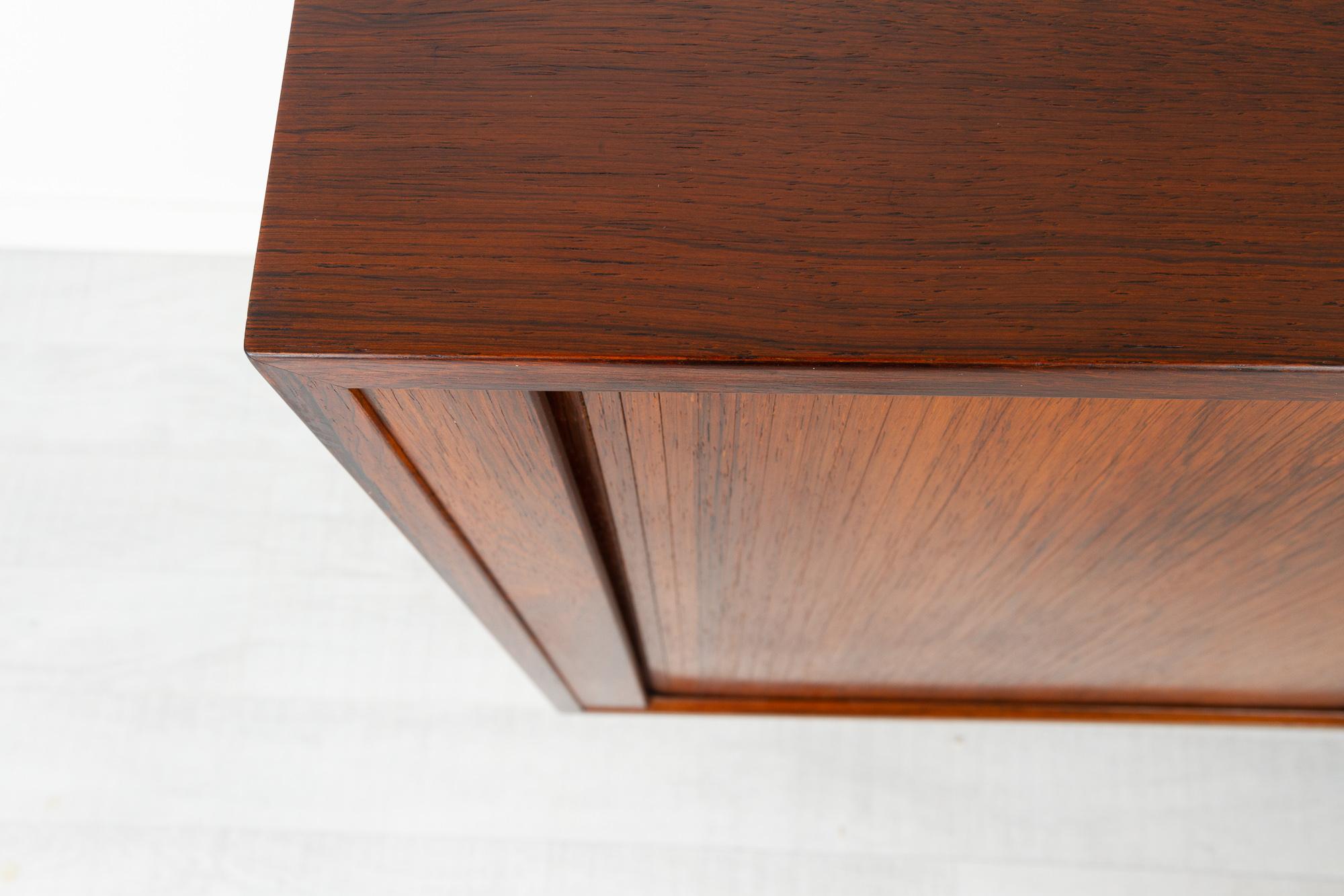 Vintage Danish Rosewood Cabinet with Tambour Doors by Kai Kristiansen, 1960s 1