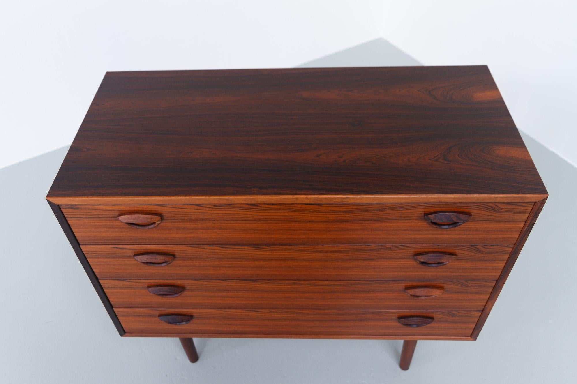 Vintage Danish Rosewood Chest of Drawers by Kai Kristiansen for FM 1960s In Good Condition In Asaa, DK