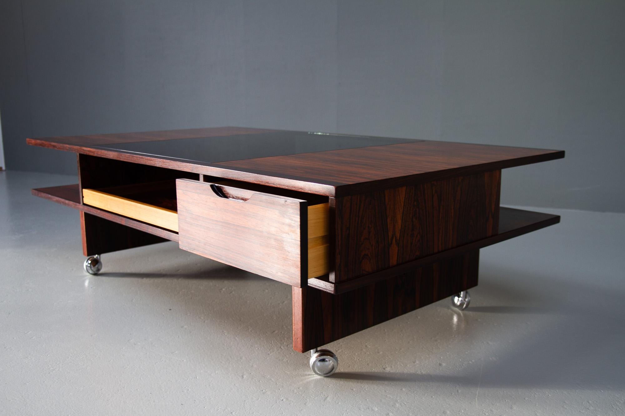 Mid-20th Century Vintage Danish Rosewood Coffee Table, 1960s For Sale