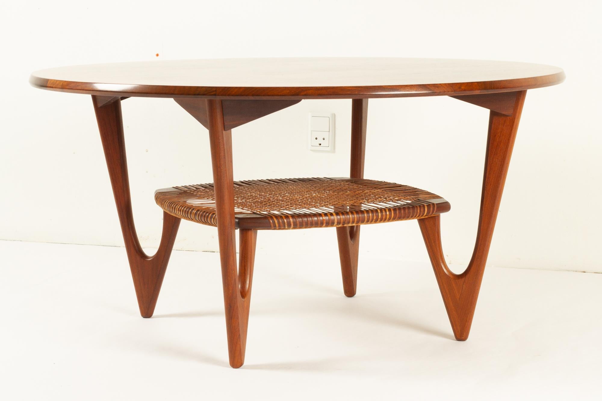 Mid-Century Modern Table basse danoise vintage en bois de rose par Kurt stervig pour Jason Mbler, années 1950 en vente