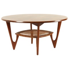 Table basse danoise vintage en bois de rose par Kurt stervig pour Jason Mbler, années 1950