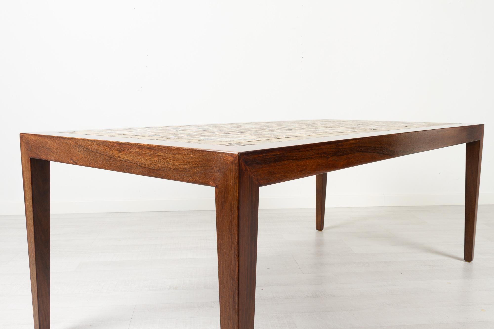 Vintage Danish Rosewood Coffee Table by Severin Hansen for Haslev, 1960s 7