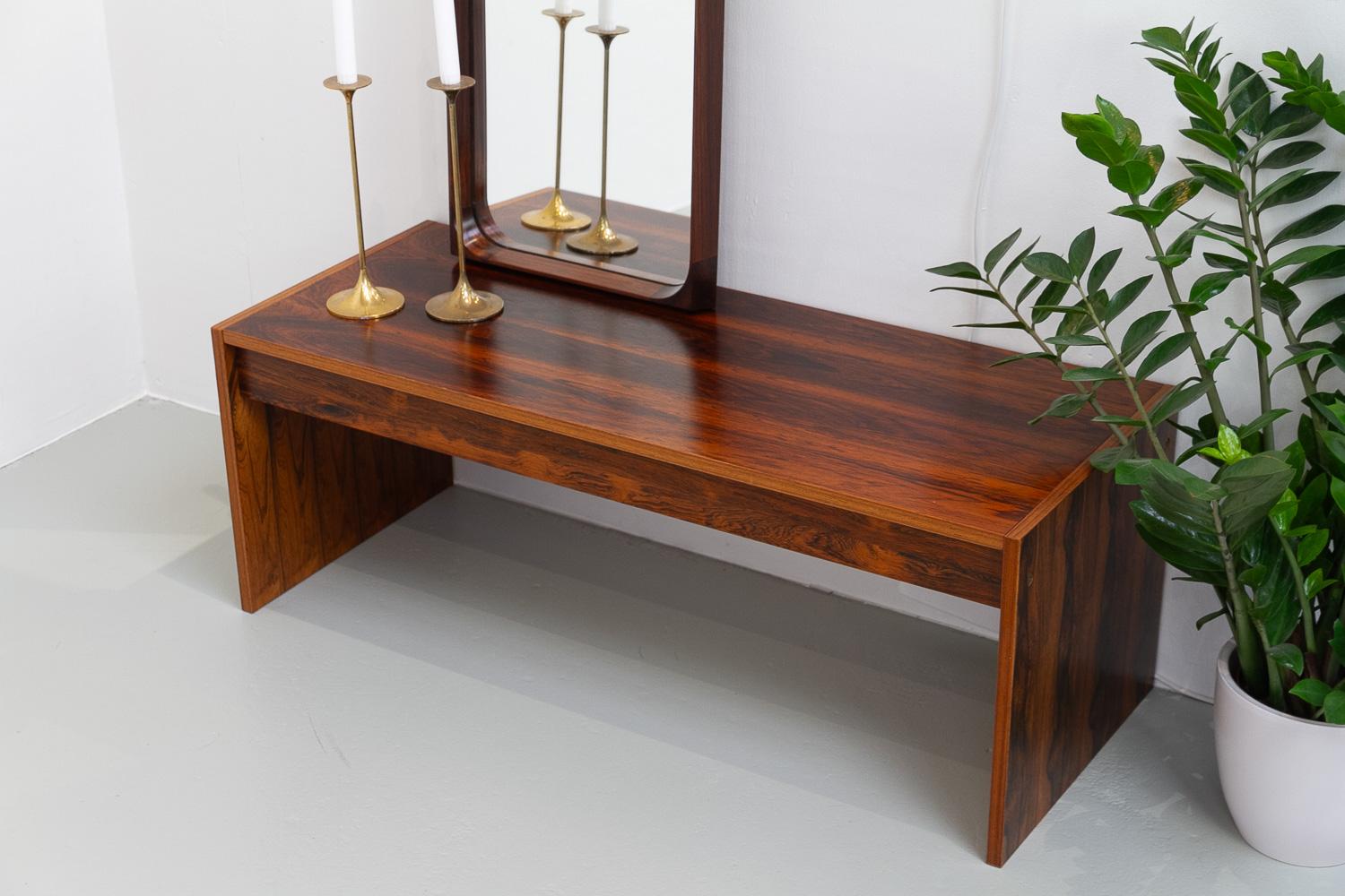 Scandinavian Modern Vintage Danish Rosewood Console Table, 1960s. For Sale