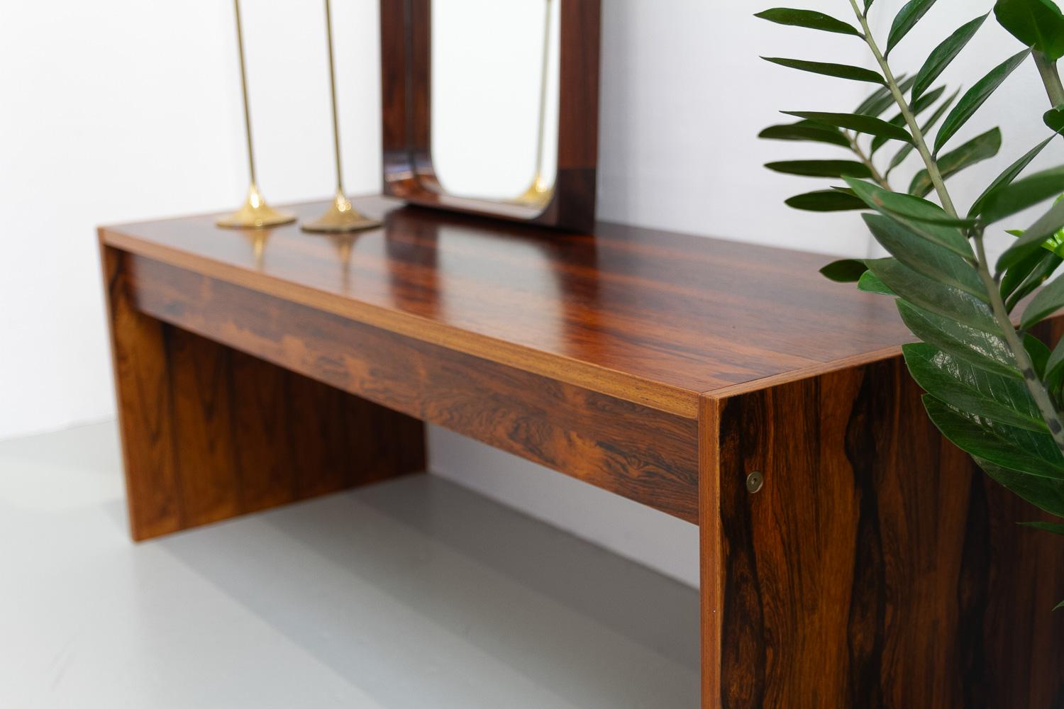 Mid-20th Century Vintage Danish Rosewood Console Table, 1960s. For Sale