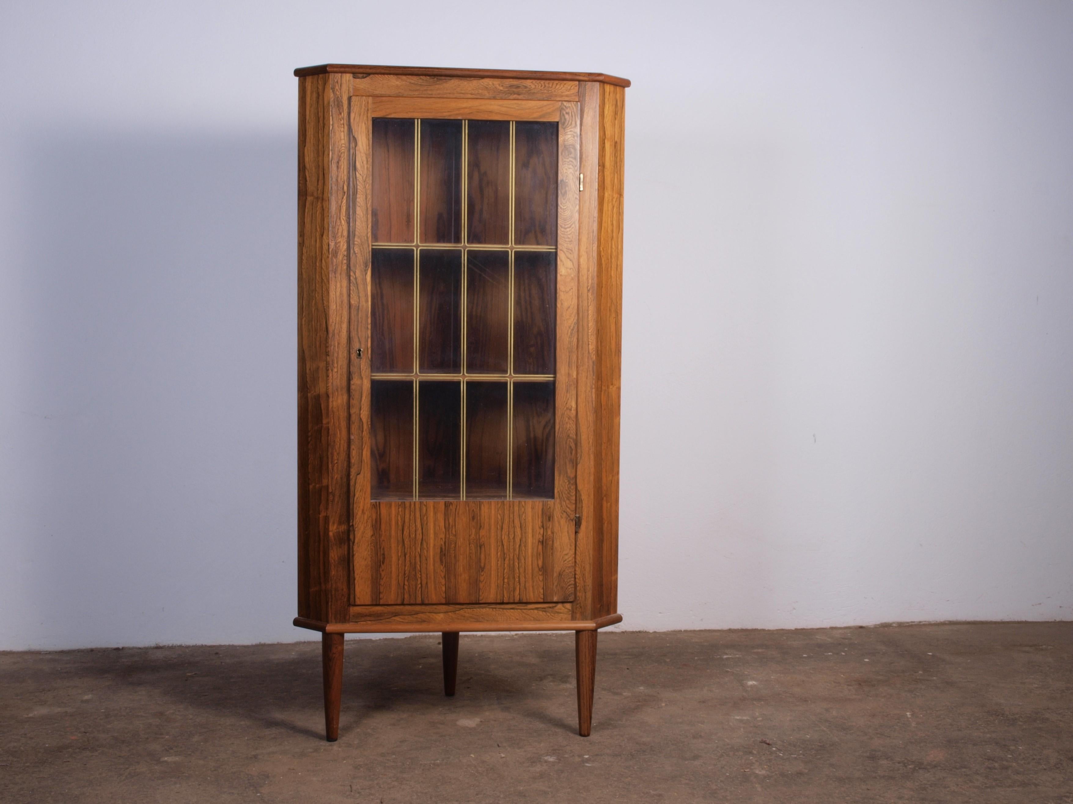 Mid-Century Modern Vintage Danish Rosewood Corner Cabinet, 1960 For Sale