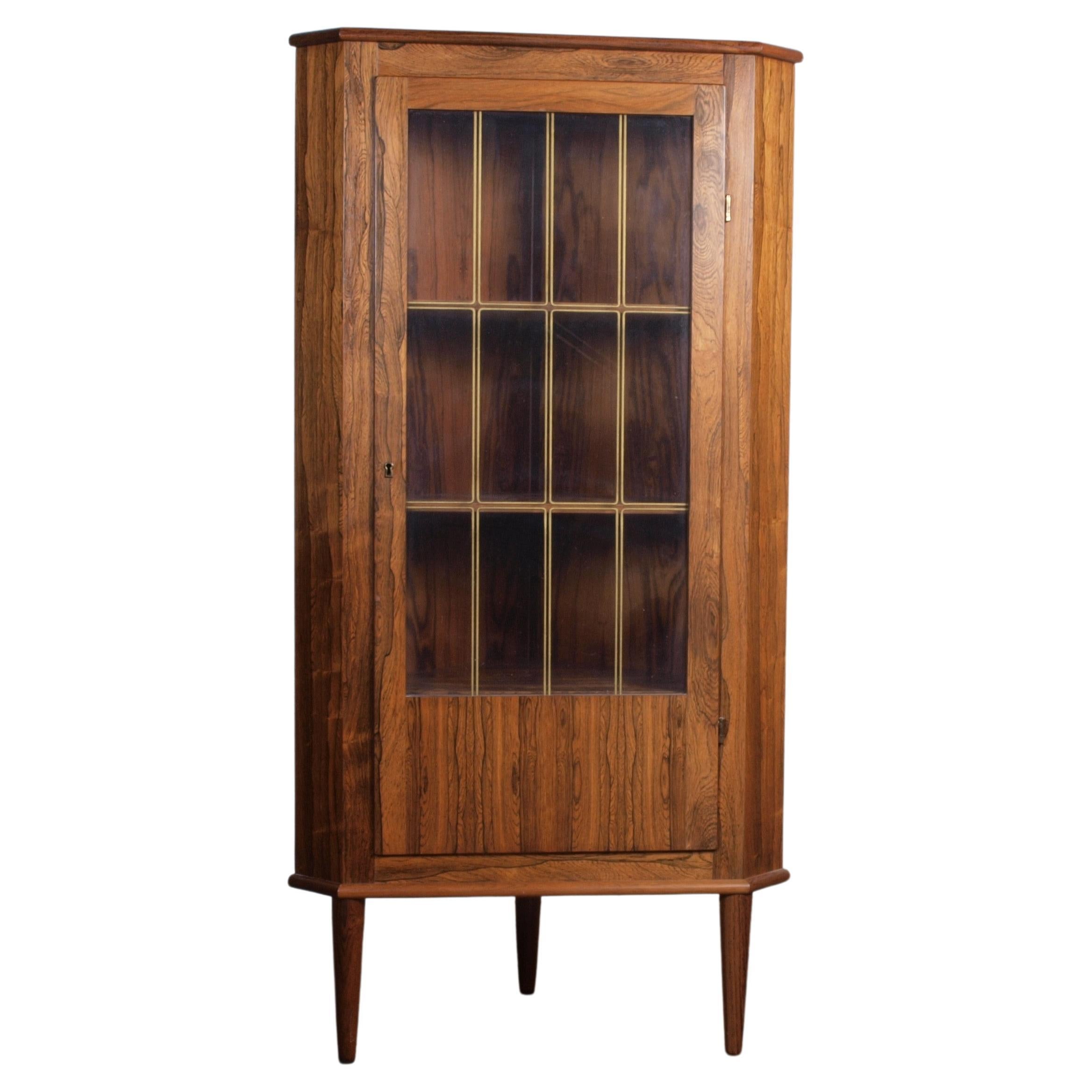 Vintage Danish Rosewood Corner Cabinet, 1960 For Sale
