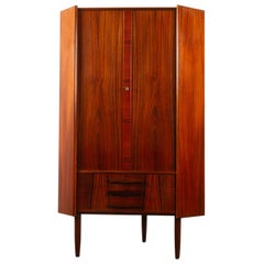 Vintage Danish Rosewood Corner Cabinet, 1960s