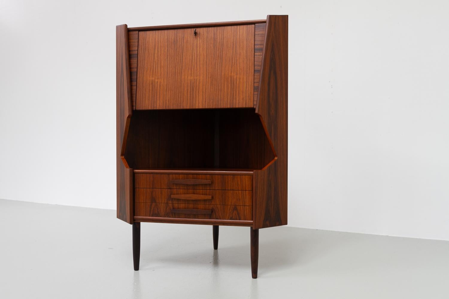 Vintage Danish Rosewood Corner Cabinet with Dry Bar, 1960s. For Sale 8