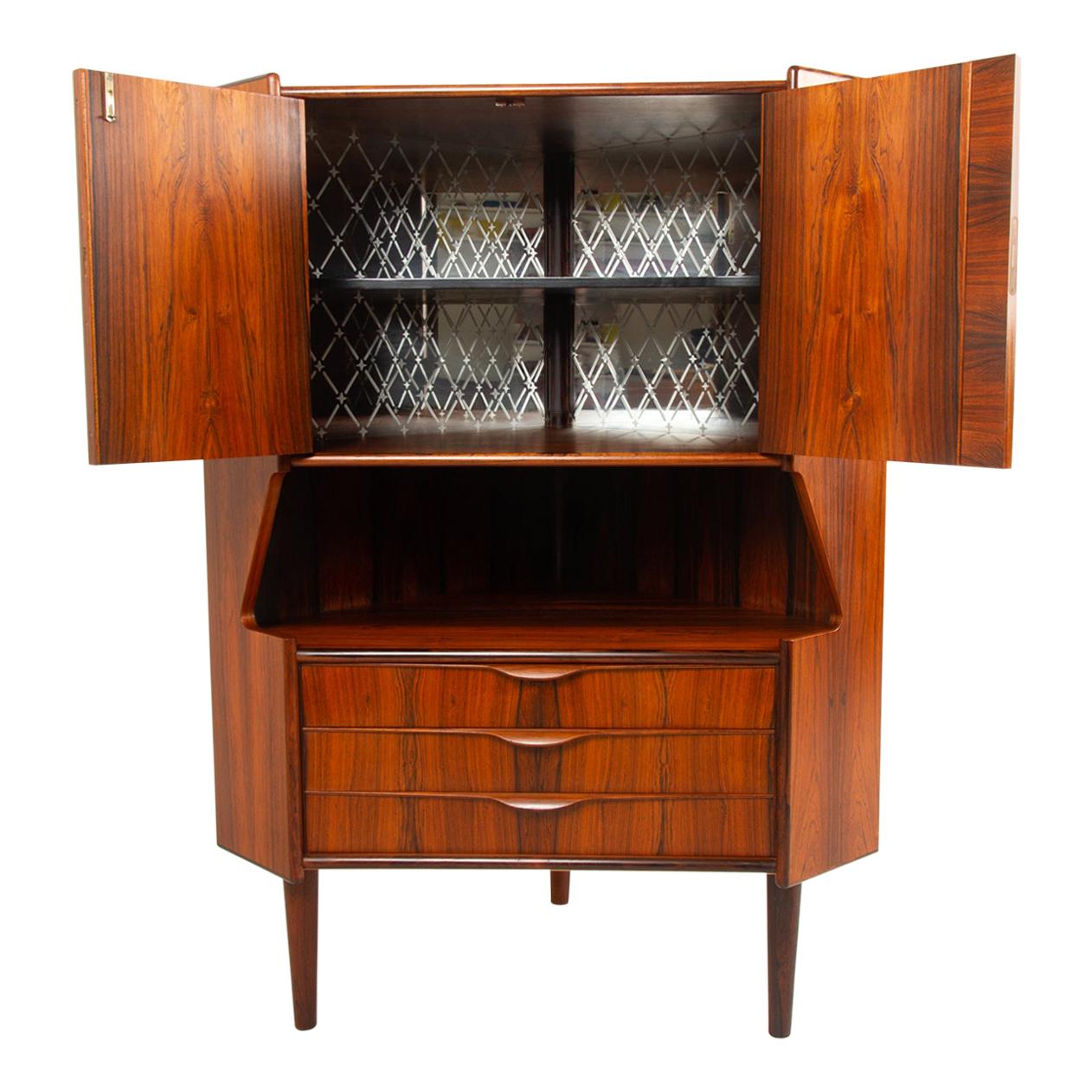 Vintage Danish Rosewood Corner with Dry Bar, 1960s at 1stDibs