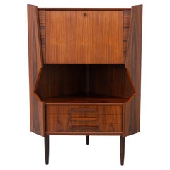 Used Danish Rosewood Corner Cabinet with Dry Bar, 1960s.