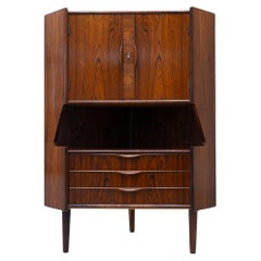 Retro Danish Rosewood Corner Cabinet with Dry Bar, 1960s.