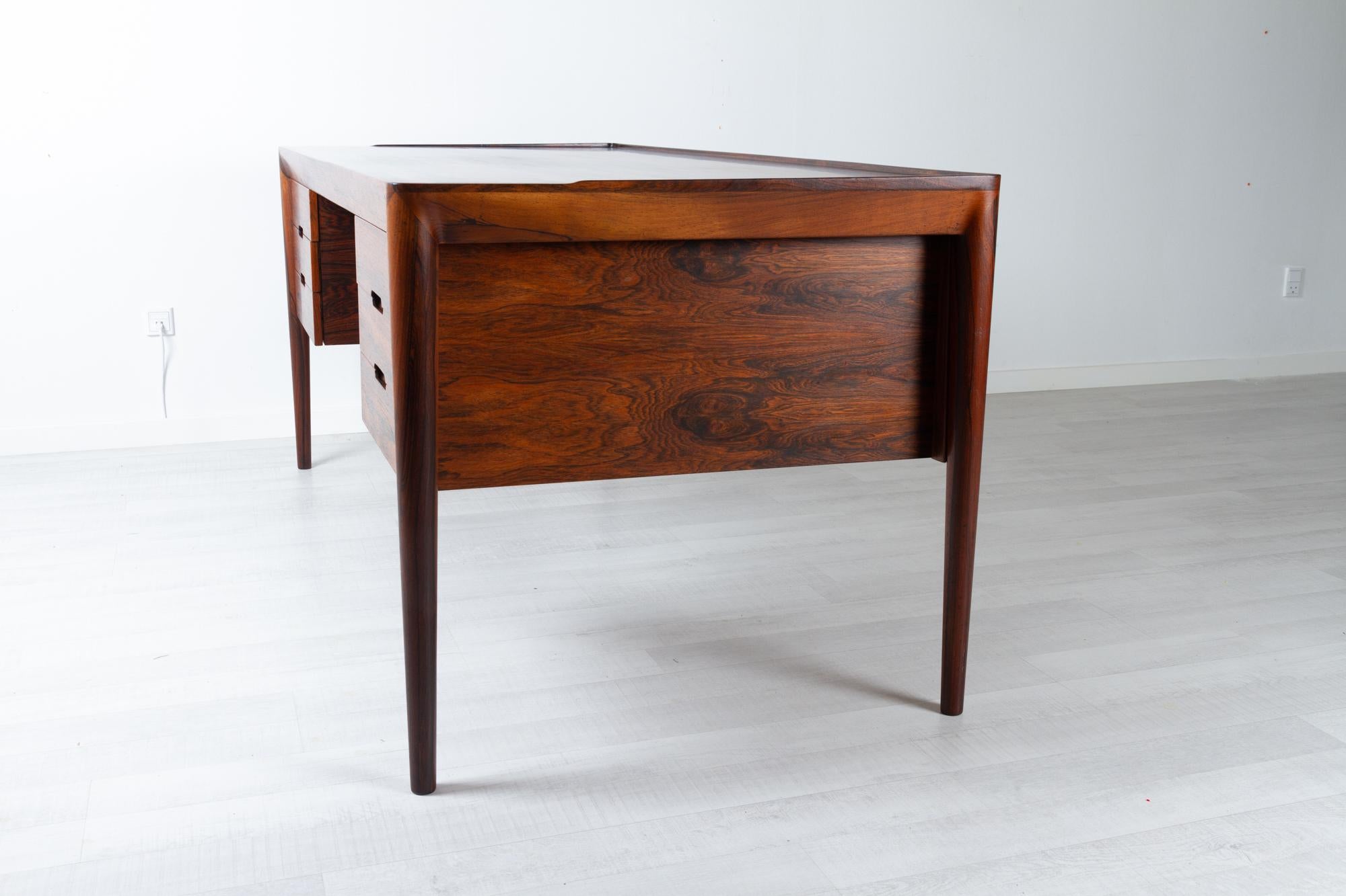 Vintage Danish Rosewood Desk by Erik Riisager Hansen 1950s 3