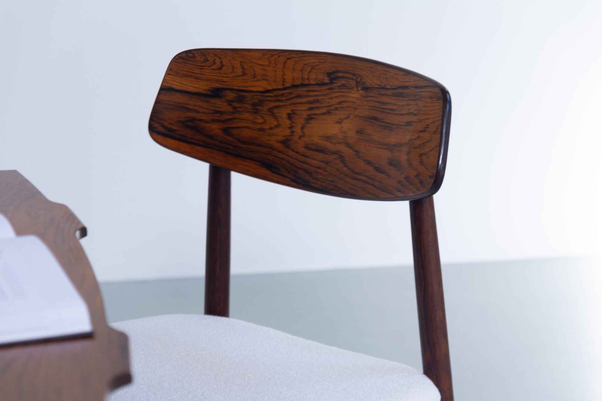 Bouclé Vintage Danish Rosewood Dining Chair by Harry Østergaard, 1960s