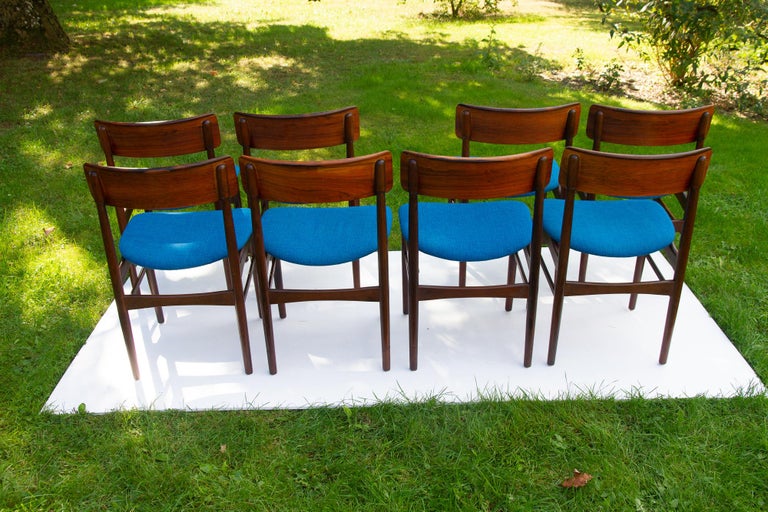 Vintage Danish Rosewood Dining Chairs, 1960s, Set of 8 For Sale 4