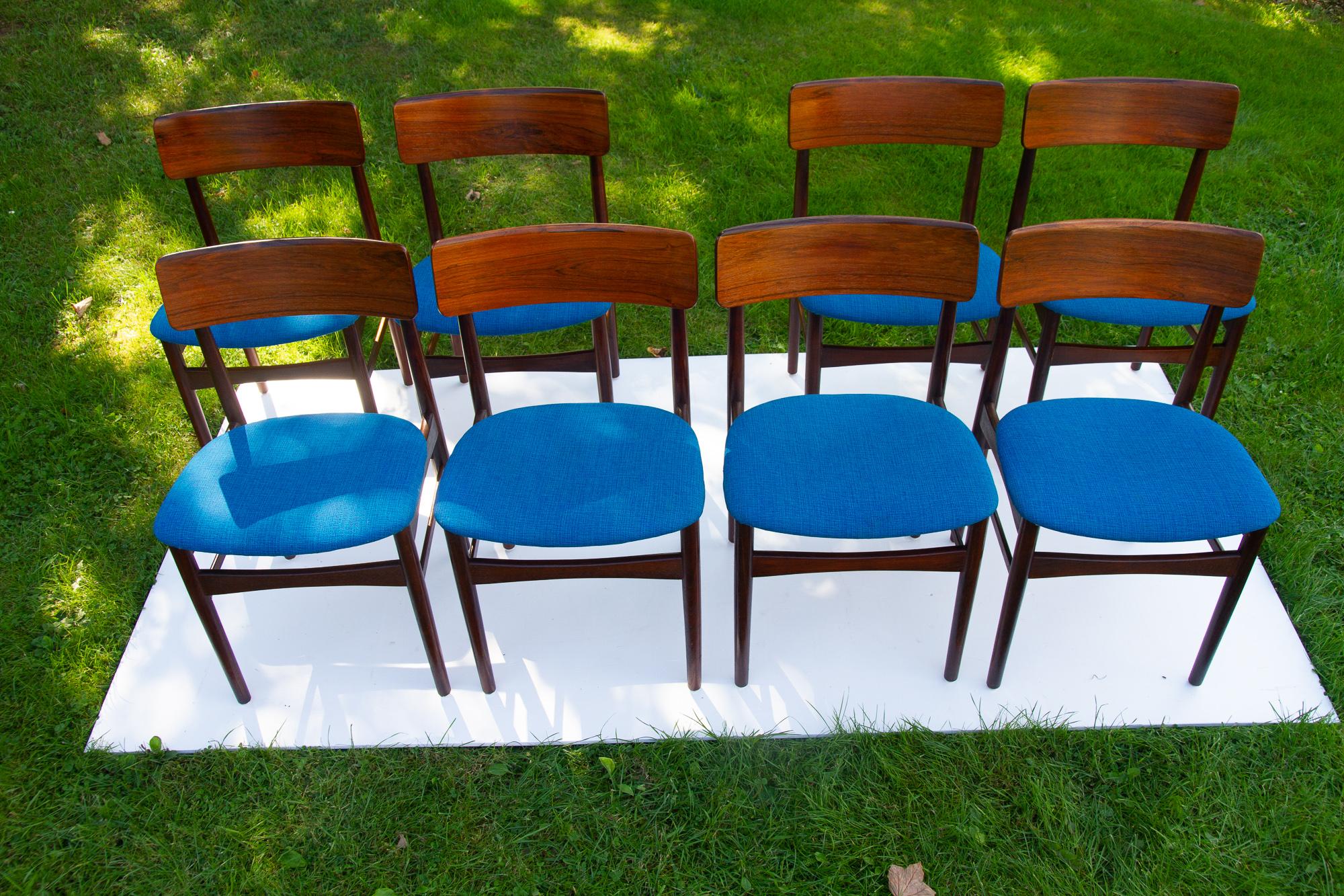 Mid-Century Modern Vintage Danish Rosewood Dining Chairs, 1960s, Set of 8