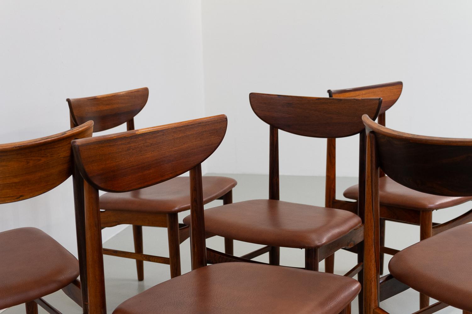 Vintage Danish Rosewood Dining Chairs by E.W. Bach for Skovby, 1960s. Set of 6. For Sale 14