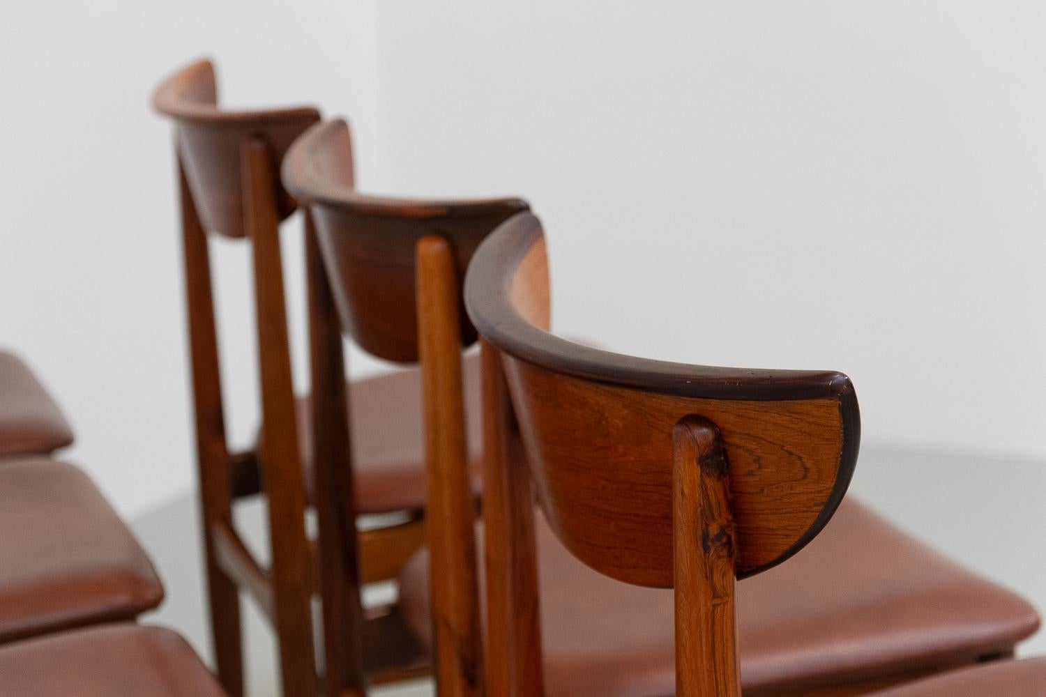 Vintage Danish Rosewood Dining Chairs by E.W. Bach for Skovby, 1960s. Set of 6. For Sale 2