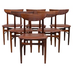 Used Danish Rosewood Dining Chairs by E.W. Bach for Skovby, 1960s. Set of 6.