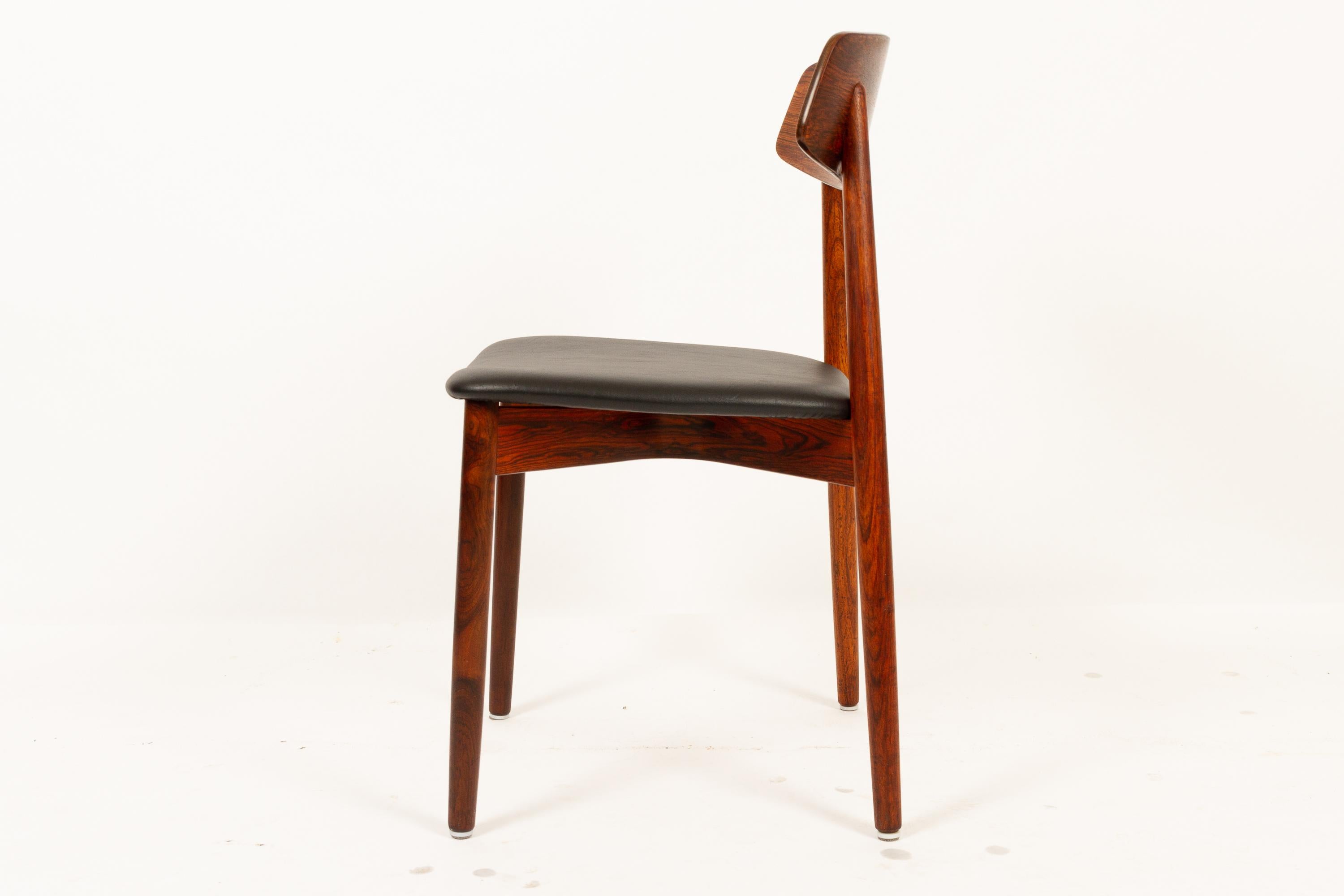 Vintage Danish Rosewood Dining Chairs by Harry Østergaard, 1960s In Good Condition In Asaa, DK