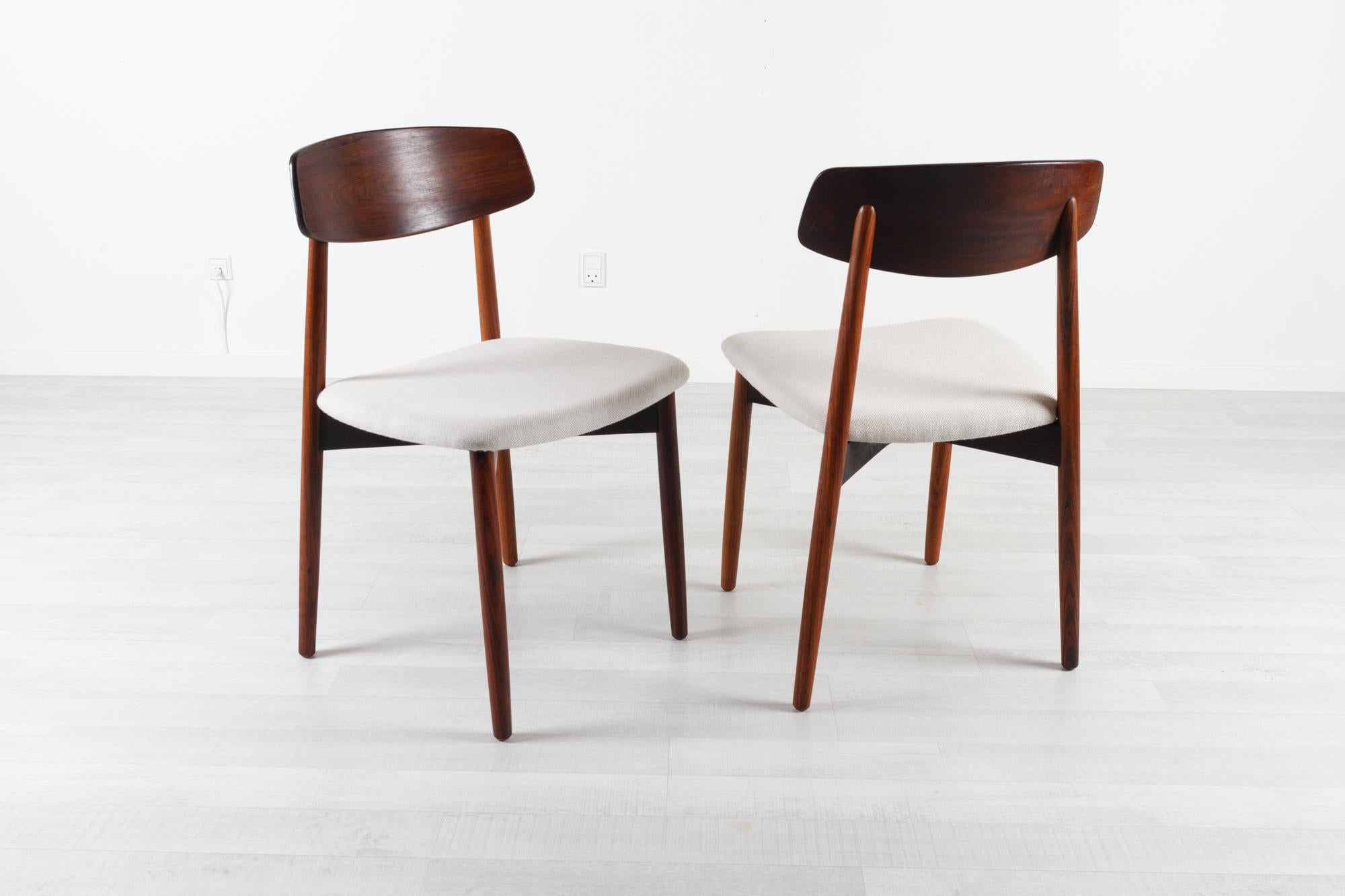Vintage Danish Rosewood Dining Chairs by Harry Østergaard 1960s Set of 6 5